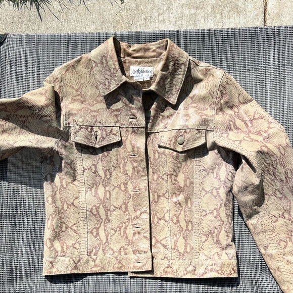 Bagatelle Snake Print Leather Jacket (Size 6) Brown Good Condition - Picture 12 of 14